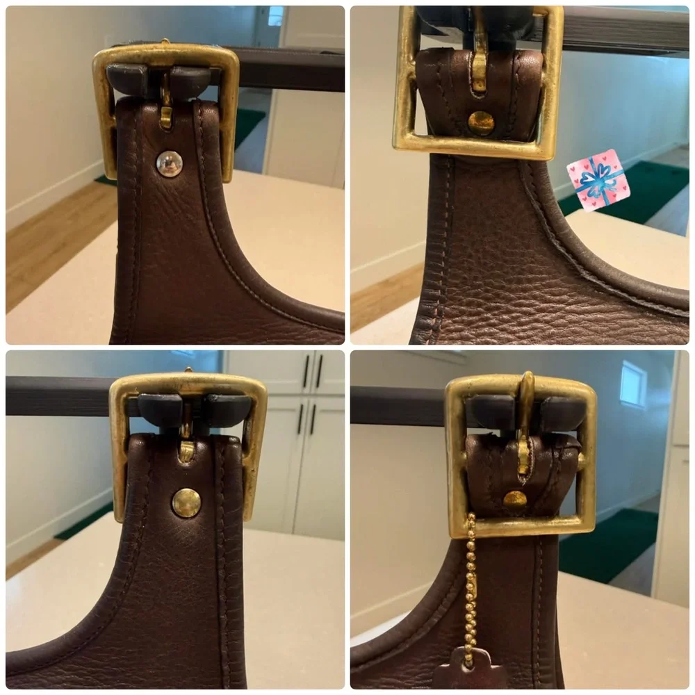 👜 COACH Cashin Vintage NYC Crescent Metal Tag Beautifully Textured Mocha 9235 - Picture 5 of 16